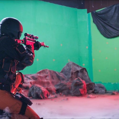 Shooting in the green screen – the light concept was set up very precisely in advance