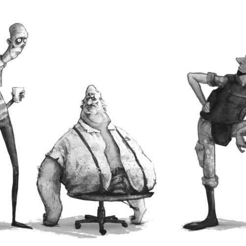 Concept Art of the three characters